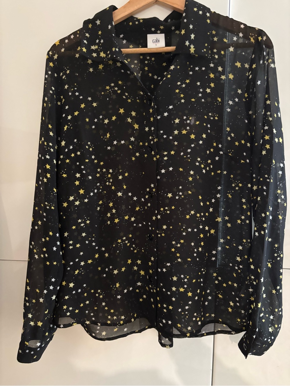CABINBlack Star-Print Button Down Shirt